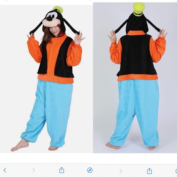 sazac Other - EUC SAZAC Disney Goofy Cosplay Costume Onesie Hooded UNISEX